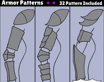 Colección de armaduras para brazos y hombros: incluye 32 patrones. Colección de plantillas para hacer cosplay para que puedas confeccionar tus propios disfraces. Archivo PDF
