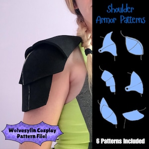 Pauldron Shoulder Armor pattern Bundle for cosplay, Larping & Fantasy Costumes - PDF File download