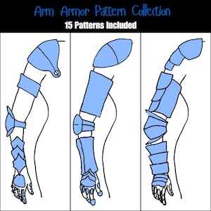 Cosplay Arm Armor pattern set - Designs for upper, elbow, Shoulder, bracer and Hand armour - renaissance Costume pdf