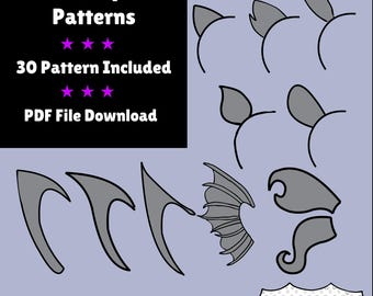 Patrones de plantillas para orejas: 30 diseños incluidos: plantillas que puedes usar con espuma Eva para hacer un disfraz de cosplay - PDF
