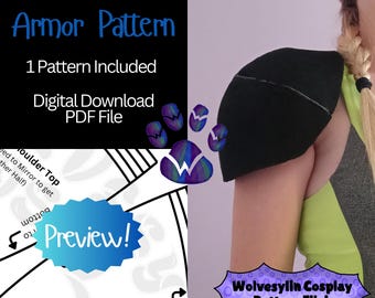 Patrón básico de armadura de hombro: plantilla de espuma de víspera de armadura redonda, ideal para disfraces y cosplay (descarga de archivo PDF)