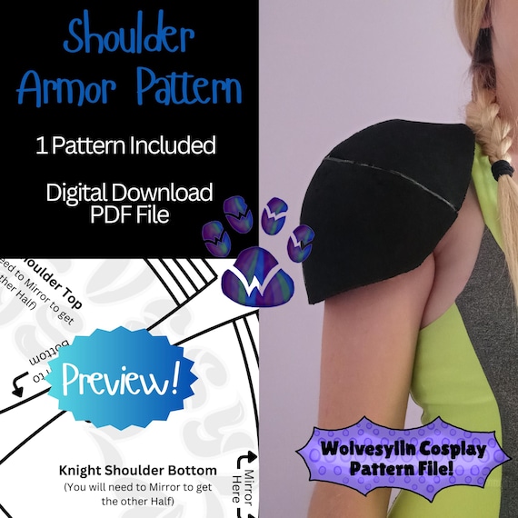 basic Shoulder Armor Pattern - round armour eve foam template Ideal for Costumes and Cosplay - pdf file download