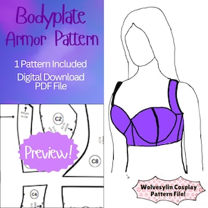 Female Cosplay Short Breastplate Armor Patterns- 3 styles included Chestplate or bodyplate Knight for making Costumes - PDF file download