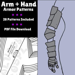 Armpantsercollectie: 28 patronen, waaronder elleboog, bovenarm, bracers en handplaten voor het maken van je eigen cosplaykostuums - pdf-bestand