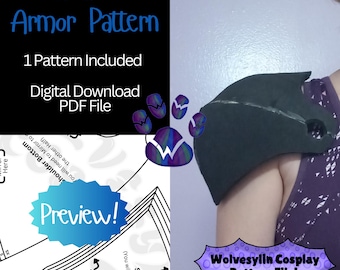 Pauldron armor Pattern for Cosplay - Craft Your Own Shoulder Armor - pdf file