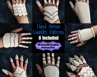 Colección de patrones de guantelete de mano de armadura de brazo para hacer disfraces de cosplay: libro de patrones de descarga en formato PDF para cosplayers, larp o feria renacentista