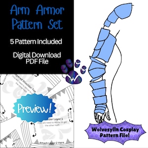 Arm Armor and pauldron pattern set for cosplay - 5 Patterns Included - DIY medieval warrior costume pdf file