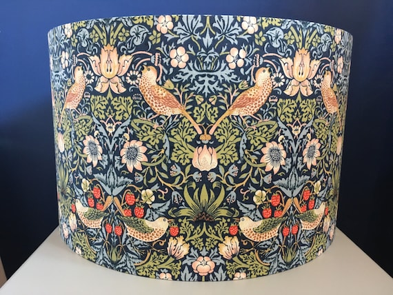 Wllam Morrs Strawberry Thef Navy Handmade Lampshade - Etsy