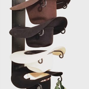 American Made 5 Hat Cowboy Hat Rack - Wall Mounted Black Steel Hat Holder - Western Decor - Made in USA - Mark Christopher Collection