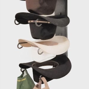 American Made 4 Hat Cowboy Hat Rack – Wall Mounted Black | Mark Christopher Collection