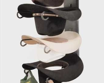 American Made 4 Hat Cowboy Hat Rack – Wall Mounted Black | Mark Christopher Collection