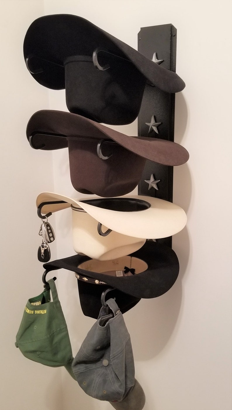 Cowboy Hat Holder 663 Black with Silver Stars