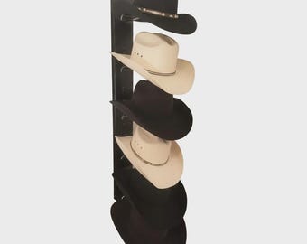 American Made Crown Up 6 Hat Cowboy Hat Rack – Wall Mounted Black | Mark Christopher Collection