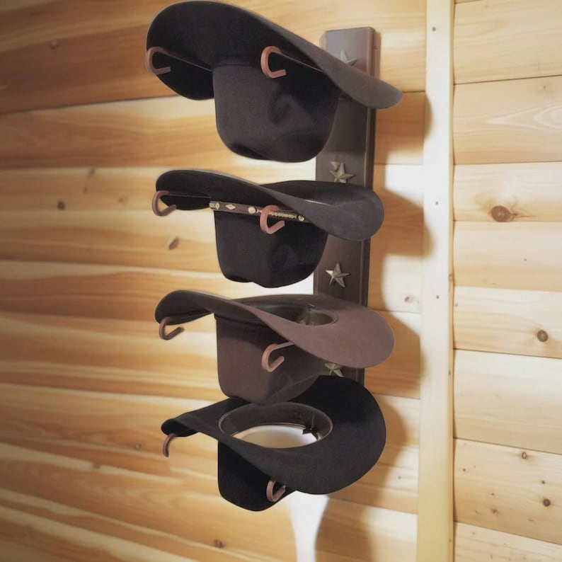 Hat Rack My Friend 4 Hat Rack With Stars – American Made Steel | Mark Christopher ...