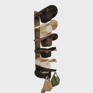 American Made 6 Hat Cowboy Hat Rack - Wall Mounted Rust Steel Hat Holder - Western Decor