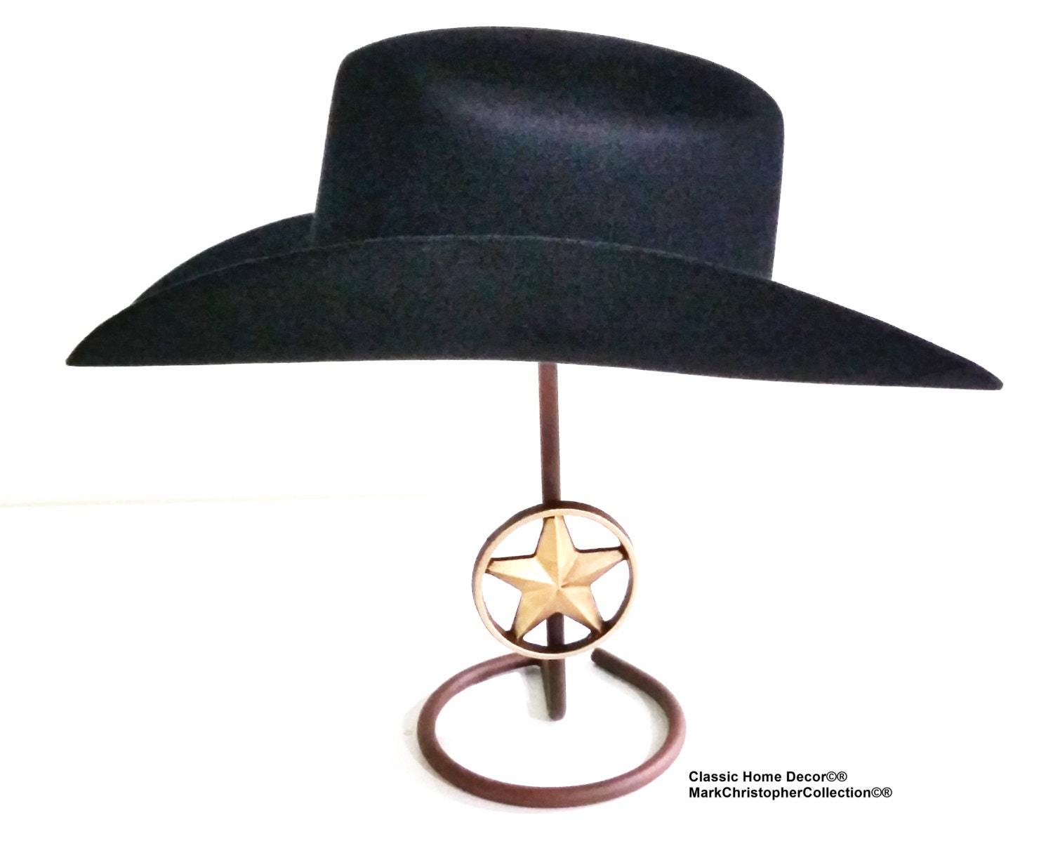 Cowboy Hat Stand With Hand Finished Cast Iron Texas Star Etsy
