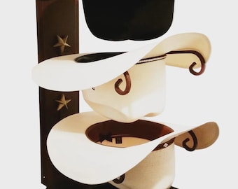 American Made Cowboy Hat Rack with Angel – 4 Hat Wall Mount, Steel Western Hat Holder, Mark Christopher Collection