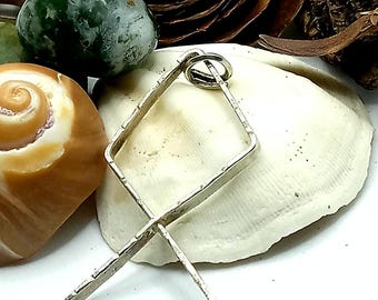 Runic Alphabet Charm in Recycled Sterling Silver , Othala Norse Rune Pendant, Handmade Ancient Writing Pagan Charm
