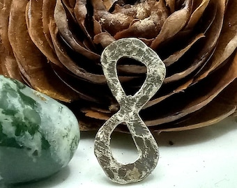 Handmade Infinity Loop Charm, Recycled Fine Silver Forever Symbol, Unique Jewelry Gift