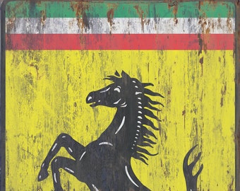 Vintage Retro Ferrari advertising sign