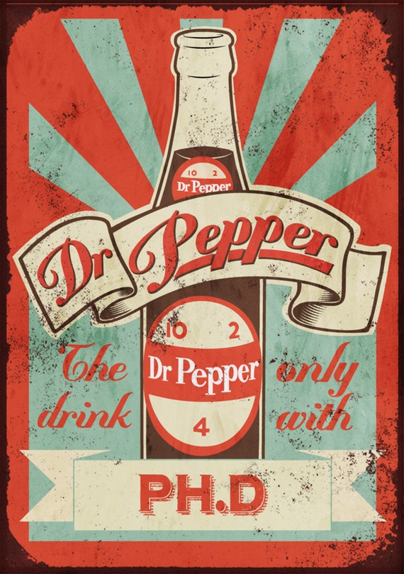 Dr Pepper vintage advertising sign | Etsy