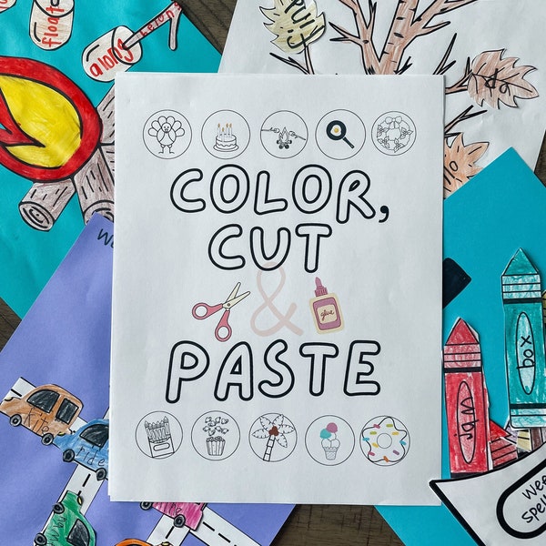 Cut and Paste Crafts /Spelling crafts/36 Fun cut and paste crafts/Coloring pages