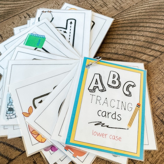 ABC Tracing cards, preschool handwriting practice, mini tracing cards, lower case letter tracing cards