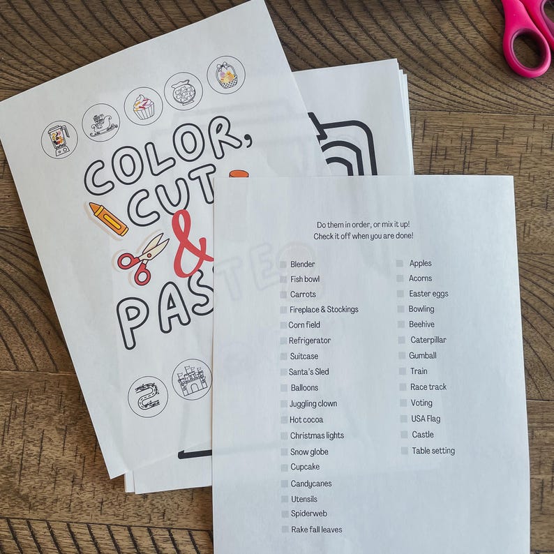 Knip- en plakknutselwerkjes, spellingsknutselwerkjes, knutselwerkjes voor kleuters, kleurplaten, knip- en plakactiviteiten voor kinderen, knip- en plakoefeningen afbeelding 5
