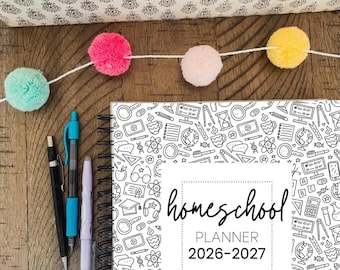 2026 HOMESCHOOL WEEKLY PLANNER, Homeschool Mom Planner, Homeschool Planner, Undated Homeschool Planner, Undated Planner