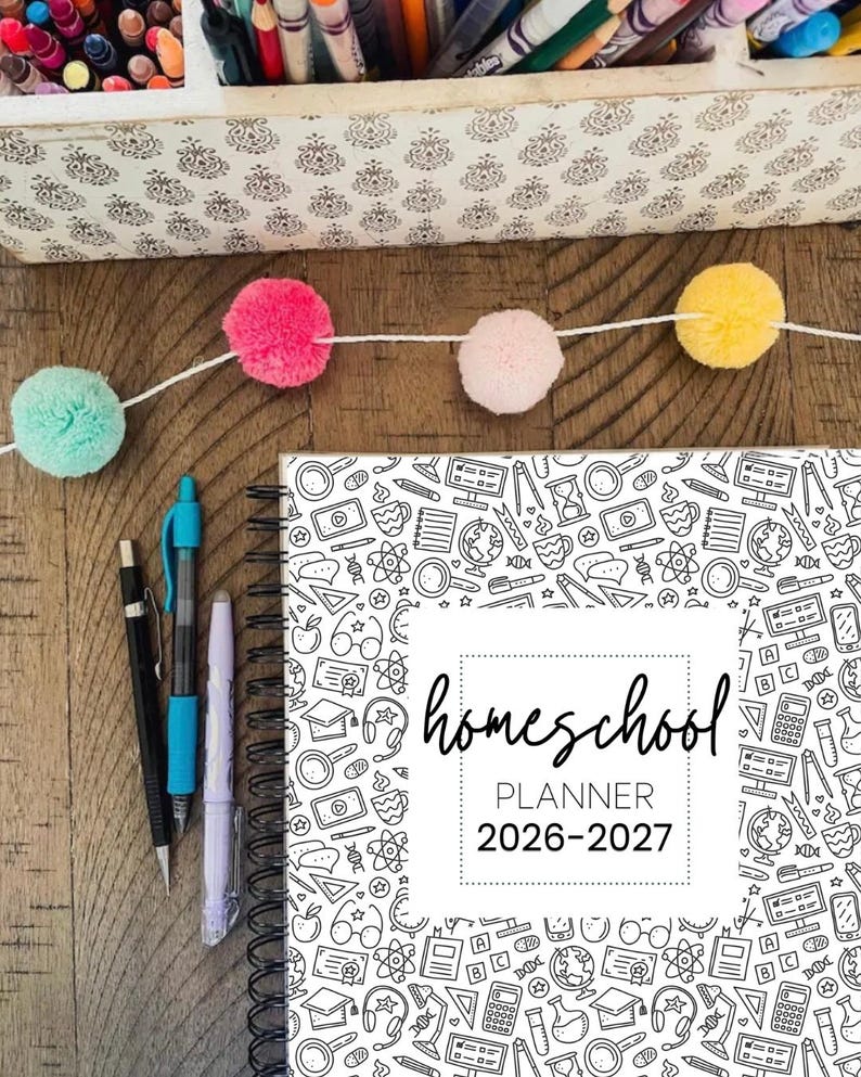 2026 HOMESCHOOL WEEKLY PLANNER, Homeschool Mom Planner, Homeschool Planner, Undated Homeschool Planner, Undated Planner image 1