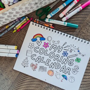 Coloring Calendar pages/ color my own calendar, monthly coloring pages, printable calendar