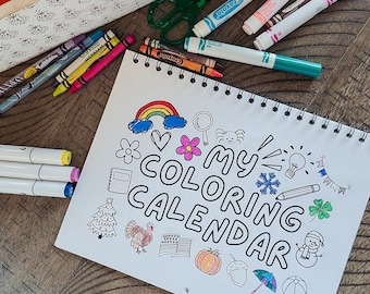 Coloring Calendar pages/ color my own calendar, monthly coloring pages, printable calendar