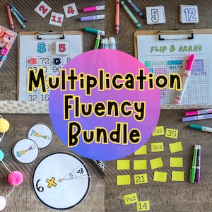Multiplication Fluency Bundle, Math facts fun, math facts worksheets, multiplication practice activities