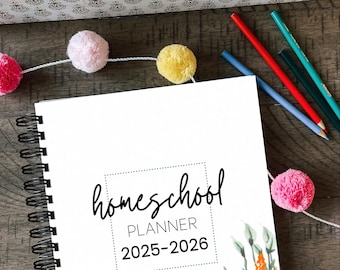 2025 Homeschool Planner, Undated planner, monthly, weekly planner, unit planner and lesson planner/ Homeschool mom planner
