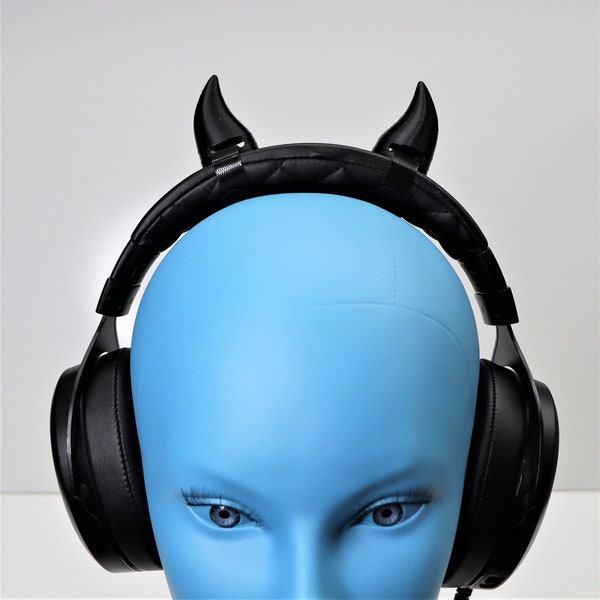 Small Demon Horns for Headphones / Headset devil Oni Ogre cosplay twitch streaming accessory