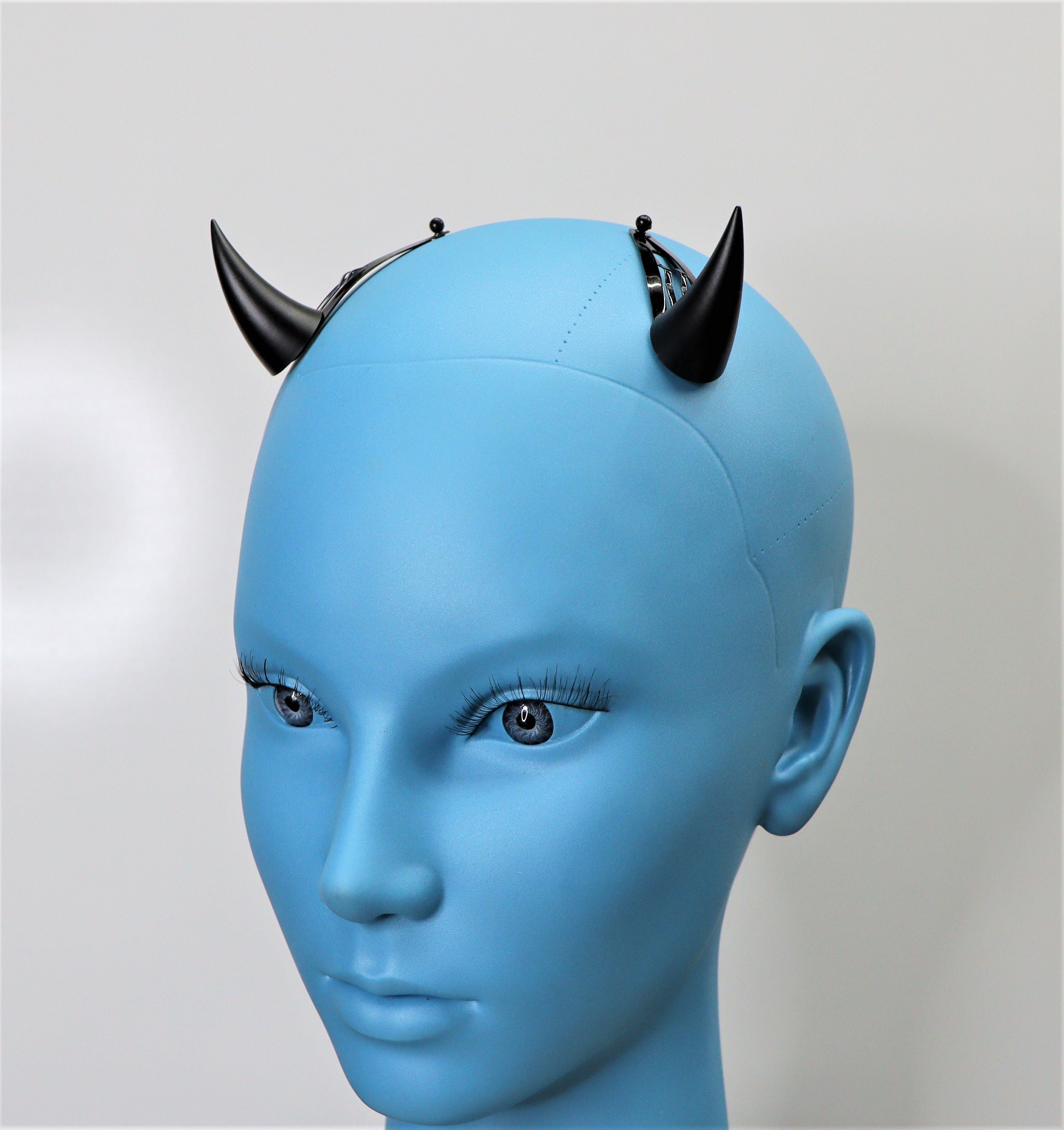UV Reactive Demon Horns Small Cute Gothic Devil Halloween Etsy