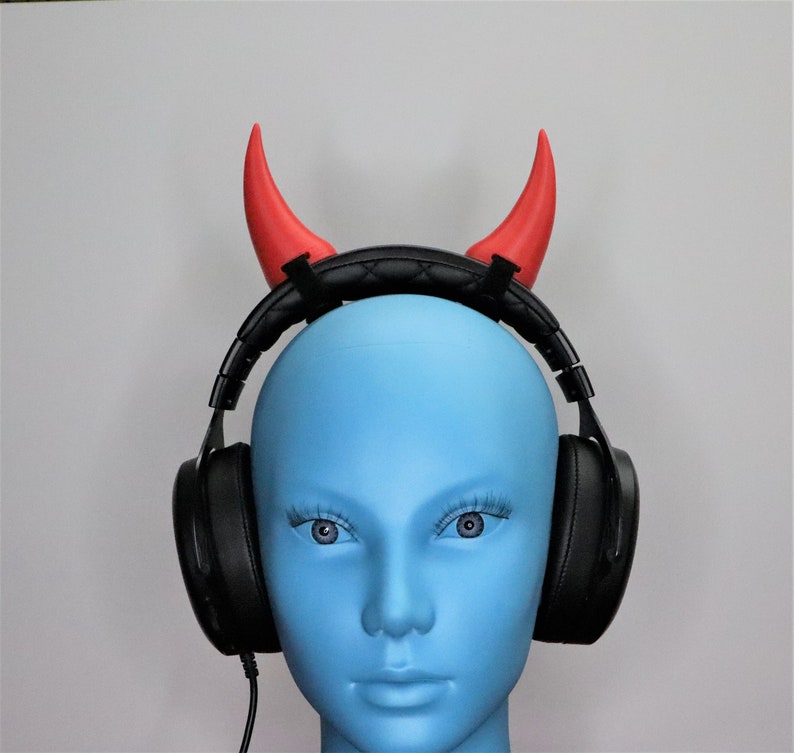 Demon Horns for Headphones / Headset devil Oni Ogre cosplay twitch streaming accessory image 3