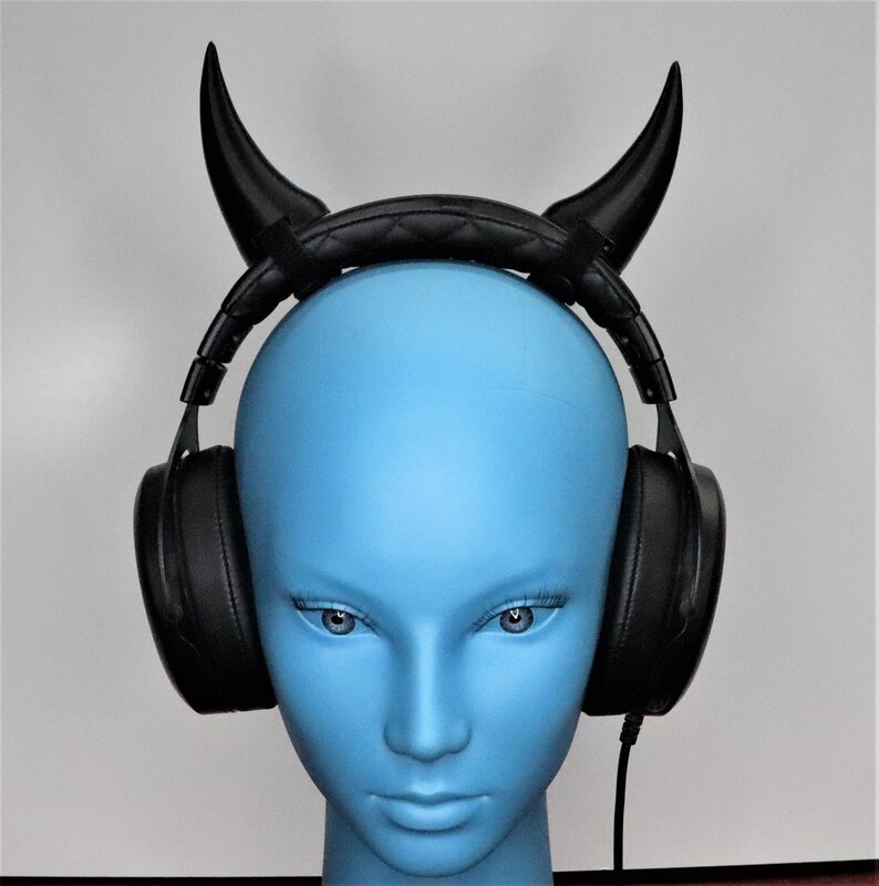 Demon Horns for Headphones / Headset devil Oni Ogre cosplay twitch streaming accessory image 1