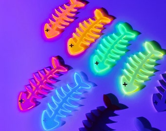 Dead Fish creepy cute gothic Acrylic hair clips