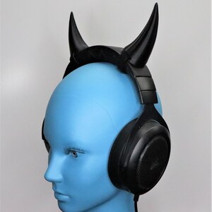 GEEKRIA 3D Printed Demon Horns For Over Ear Headphone, Handmade Devil Horns Headband, Furious