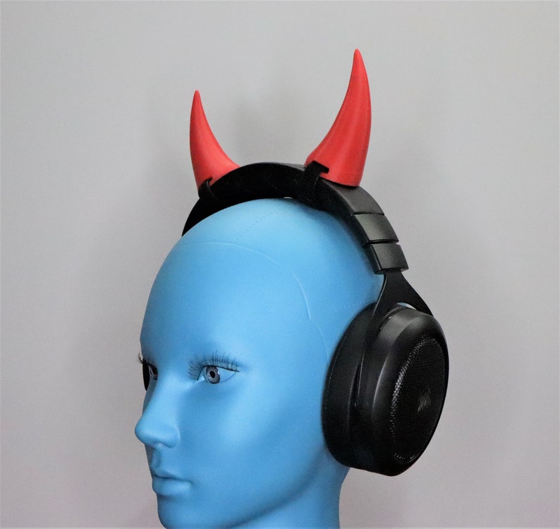 Demon Horns for Headphones / Headset devil Oni Ogre cosplay twitch streaming accessory image 4