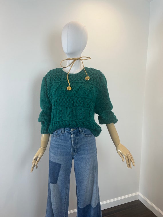 90s Jack Winter Hand Knit Acrylic Sweater Size L