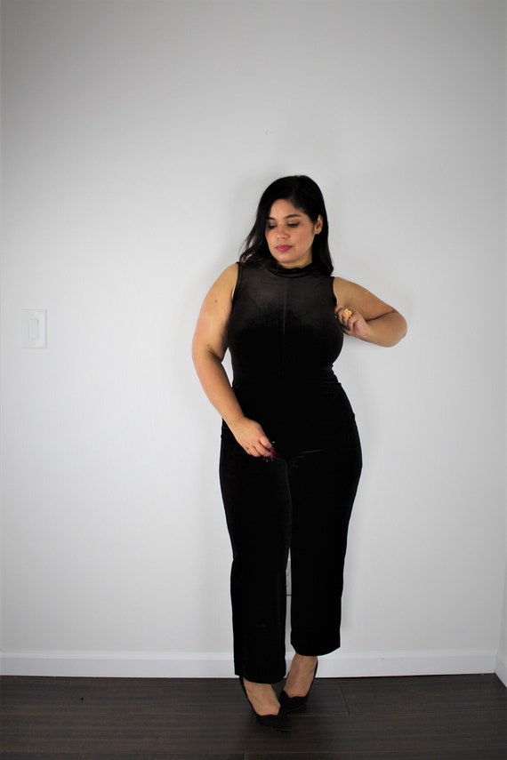 90's Velvet Mock Neck Jumpsuit | Depeche Mode 90's