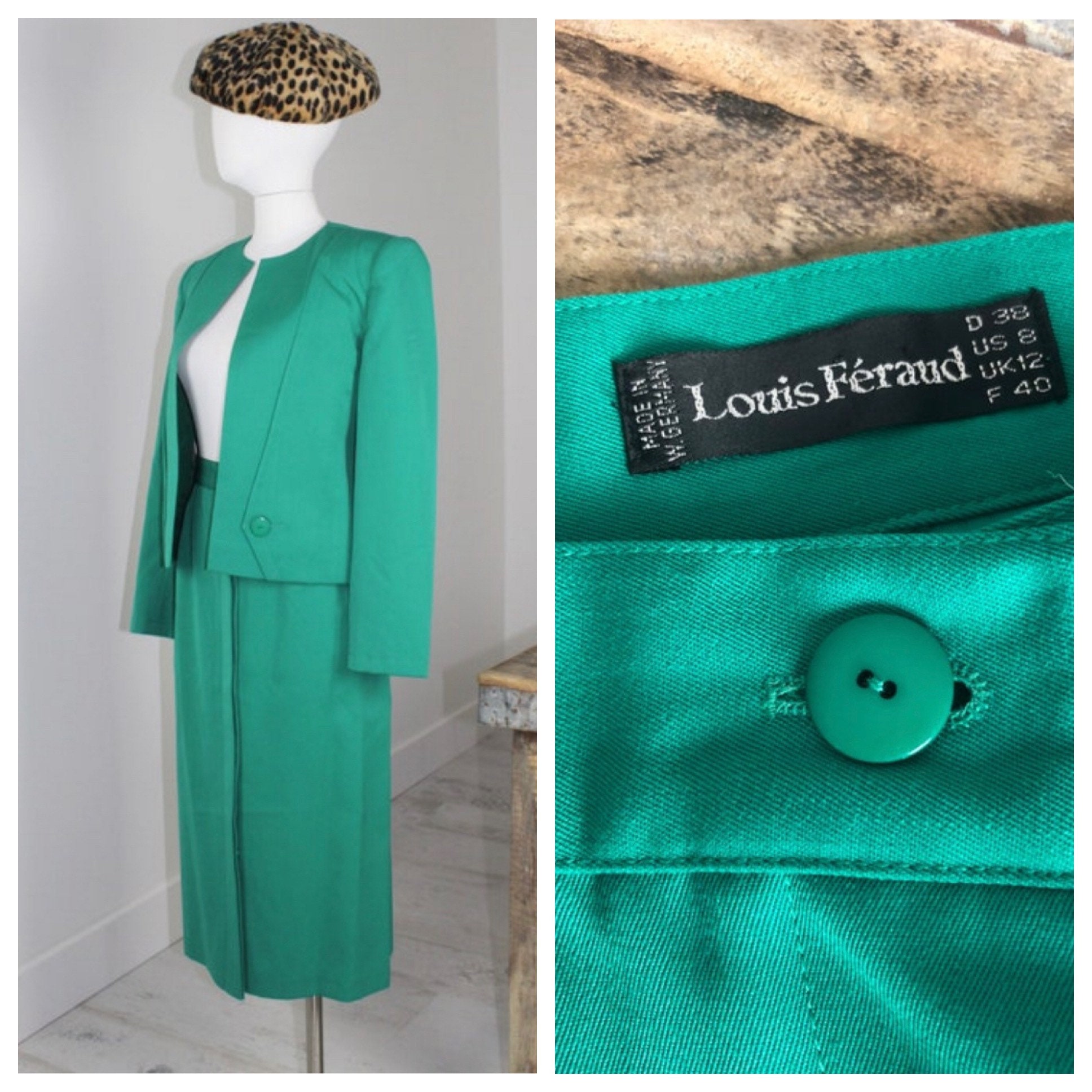 Louis Feraud Virgin Wool Skirt Suit S
