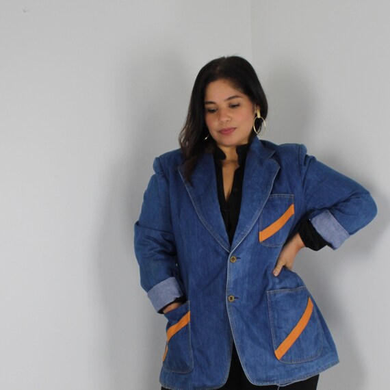 Denim Vintage Oversize Men's Blazer 