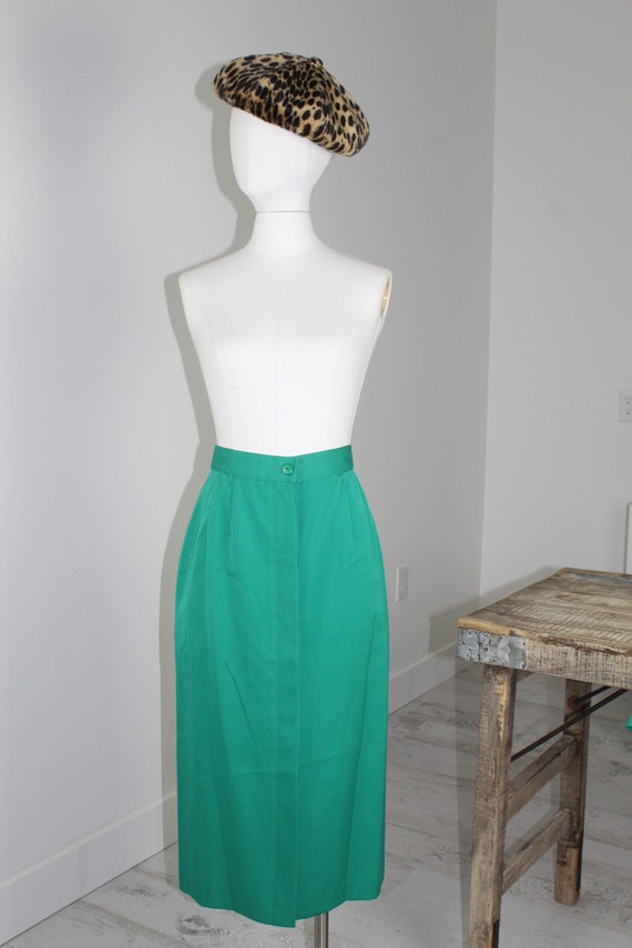 Vintage LOUIS FERAUD Vibrant Green Jacket and Skirt S… - Gem