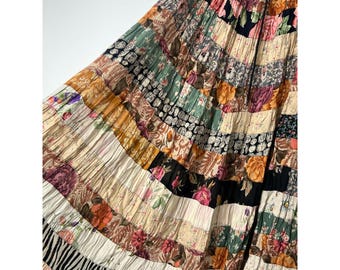 Her Style Boutique Vintage Patchwork Boho Maxi Skirt One Size