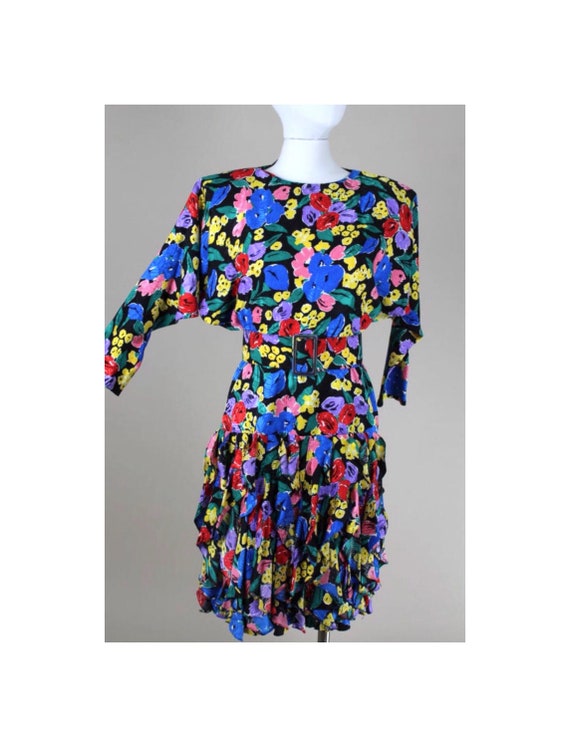 St. Gillian Silks Dolman Sleeve Black Jacquard Min