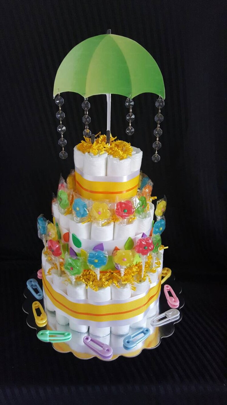 Diaper cake umbrella sucker unisex/boy/girl baby shower gift Etsy
