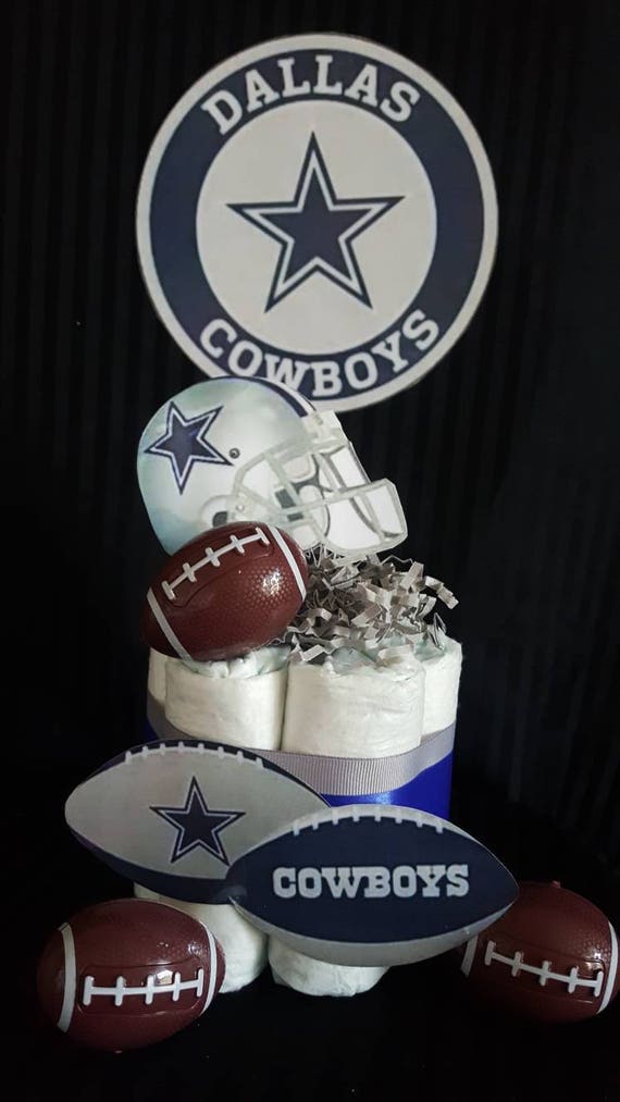 Dallas Cowboys Inspired Diaper Cake Baby Shower Blue Grey Etsy